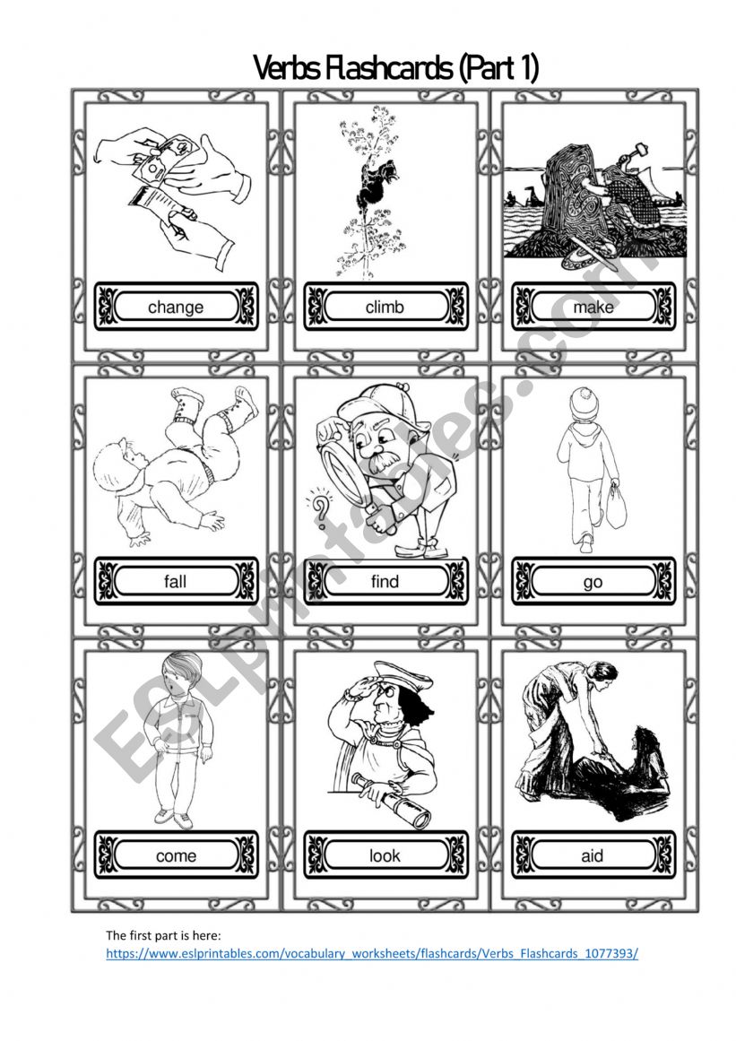 Verbs Flashcards (Part 2) worksheet