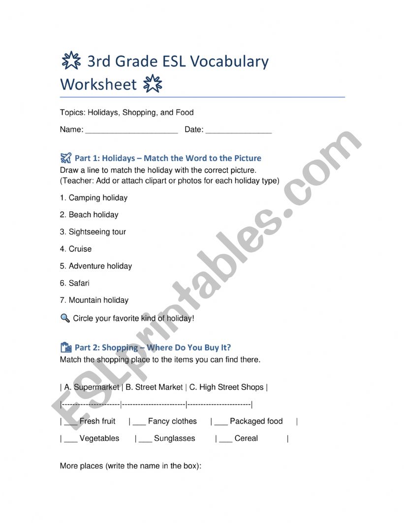 Vocabulary worksheet Pass trinity 4