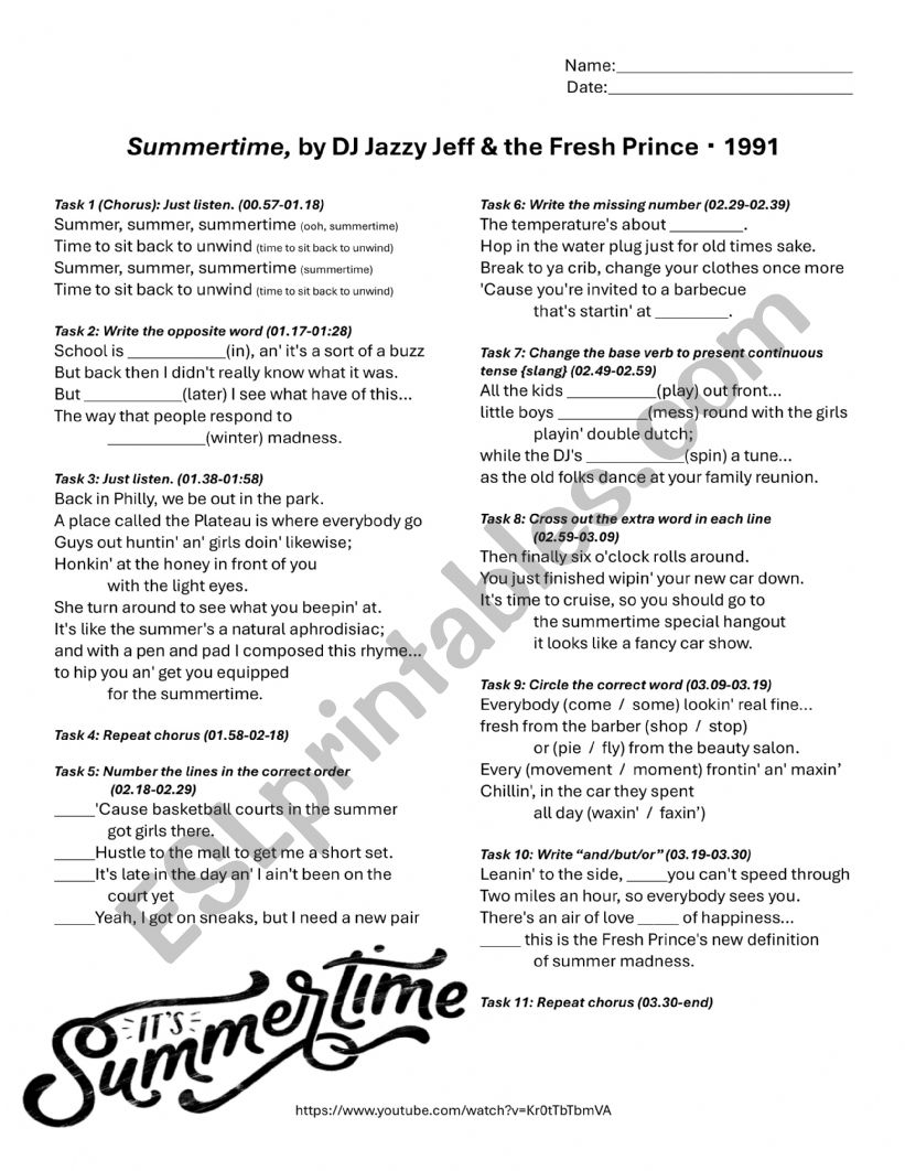Summertime by DJ Jazzy Jeff and The Fresh Prince (Will Smith)