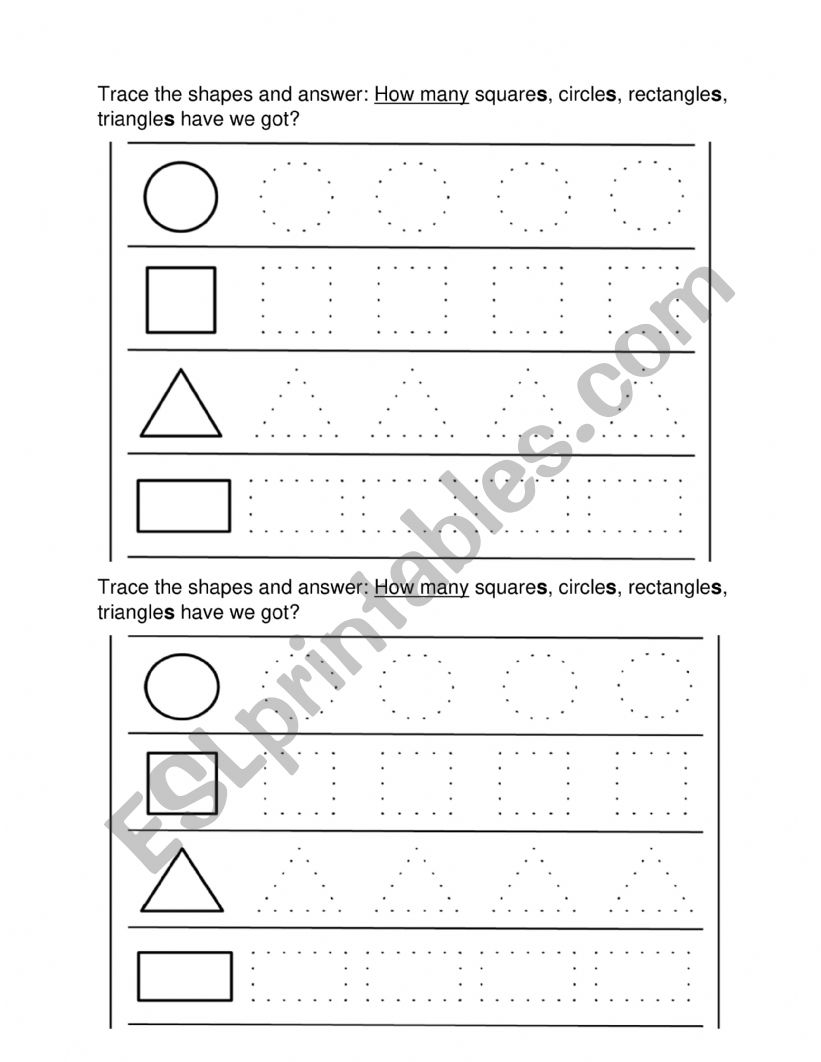 Trace the shapes worksheet