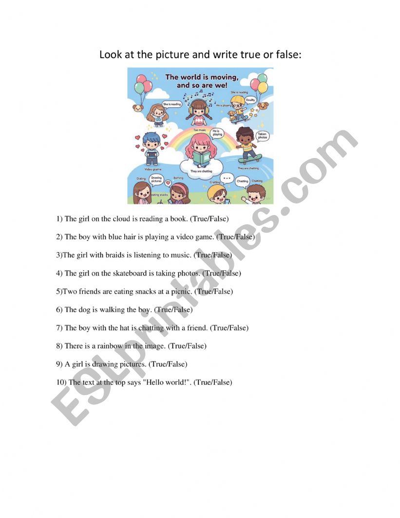 Present continuous time worksheet