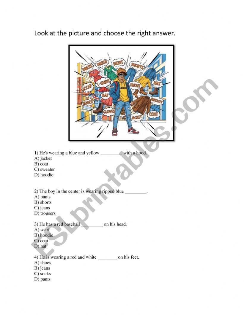 Clothes vocabulary worksheet