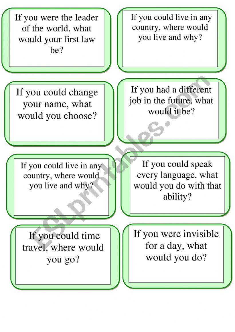 SECOND CONDITIONAL worksheet