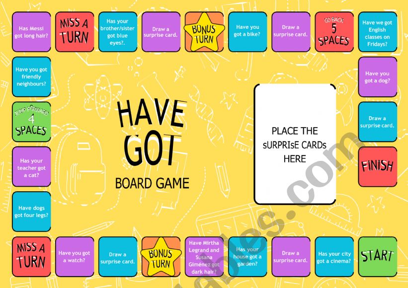 have got boardgame worksheet