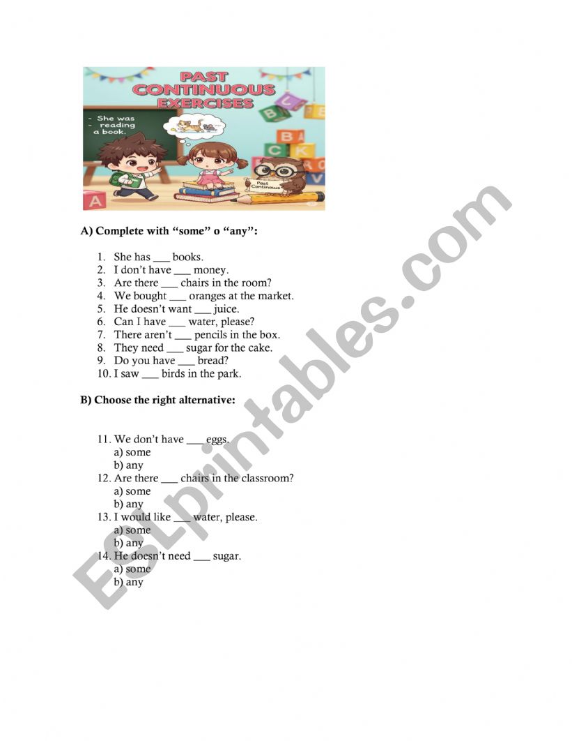 Some or Any worksheet Some or Any worksheet