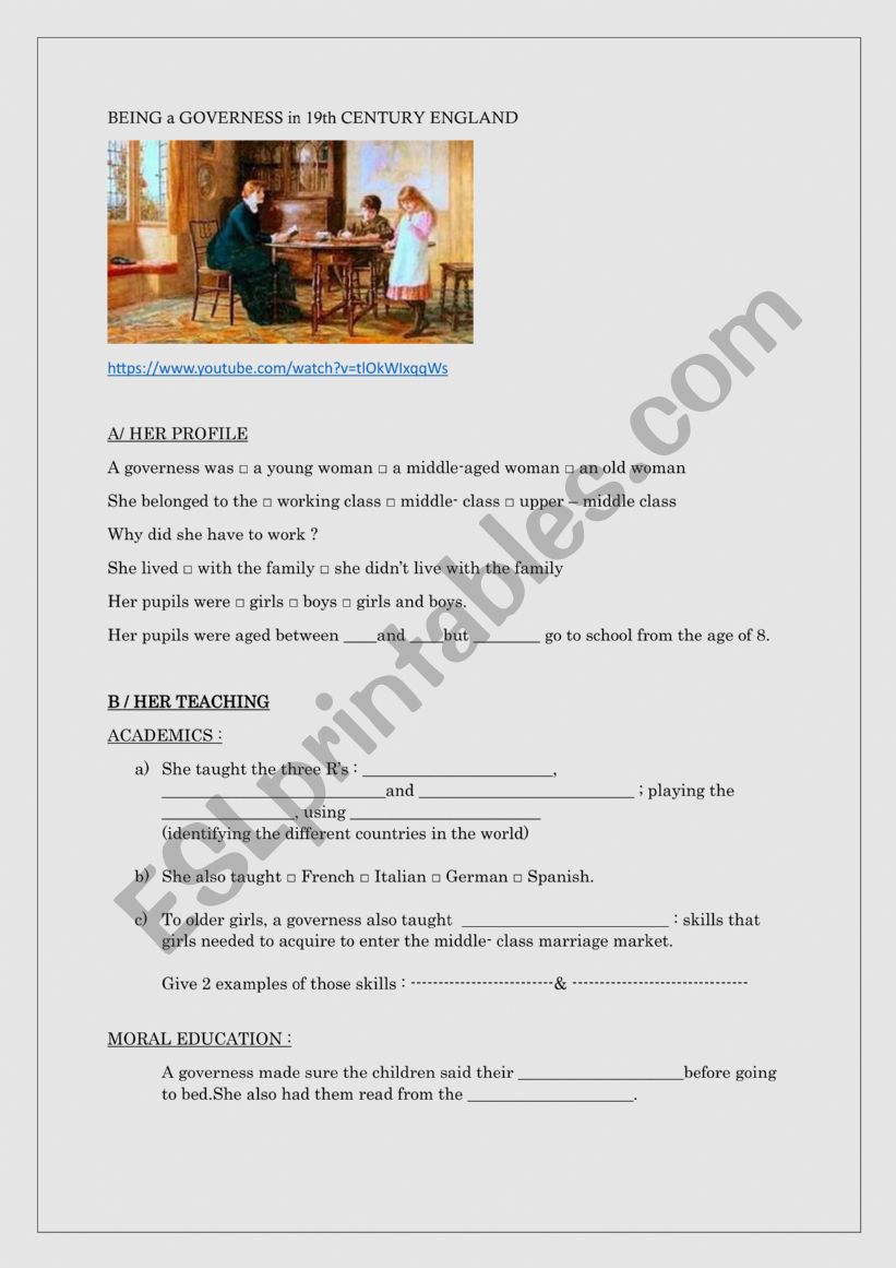 Being a governess in Victorian England