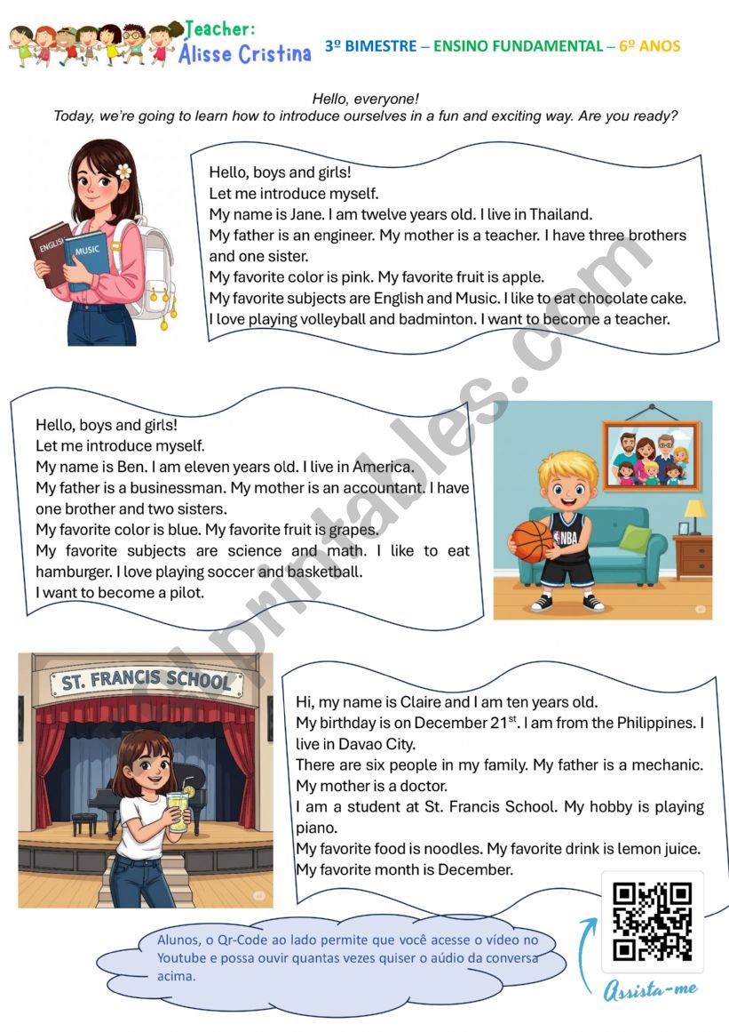 INTRODUCE YOURSELF worksheet