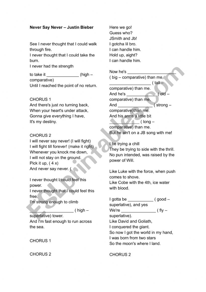 Never say never - Justin Bieber