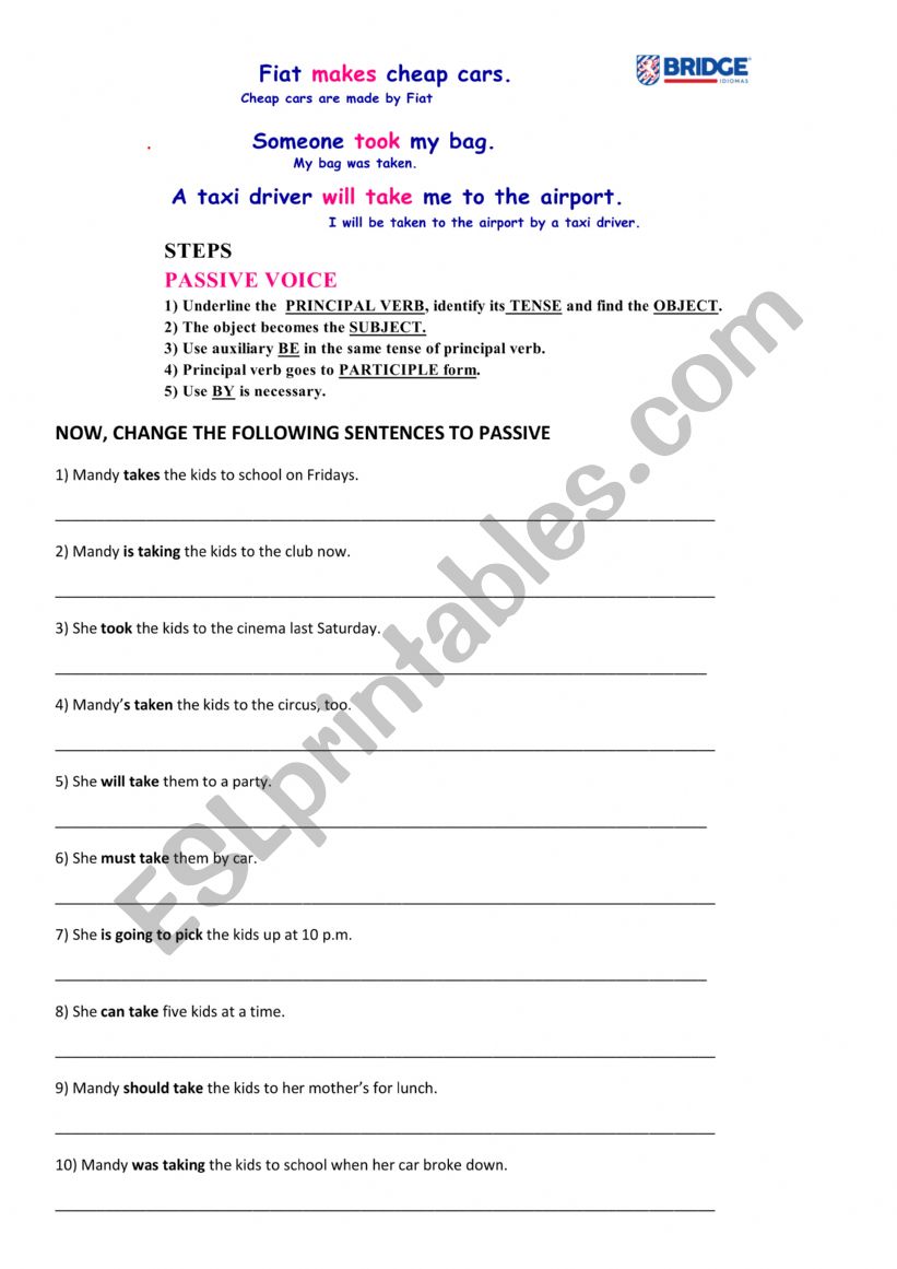 PASSIVE VOICEP worksheet