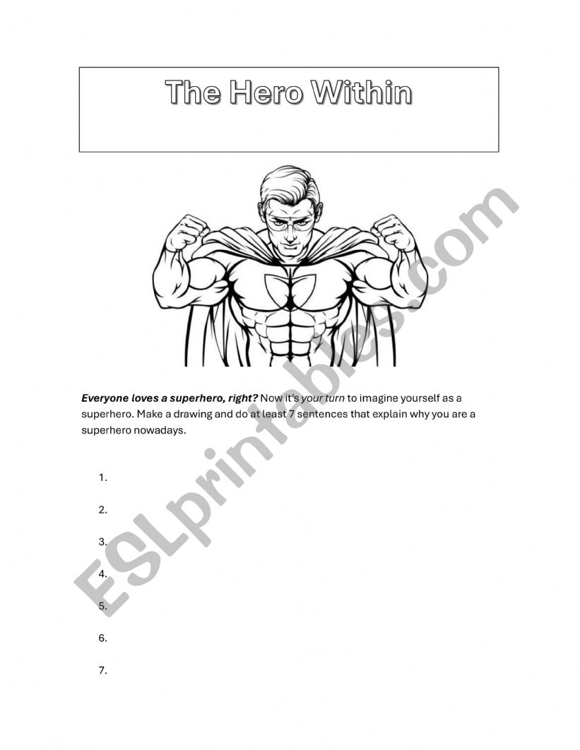 It�s hero time! worksheet