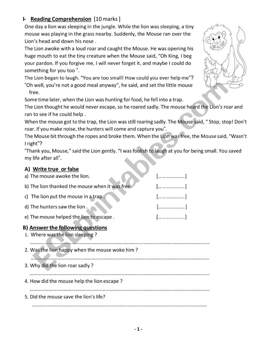 Evaluation Exam Elementary Stage
