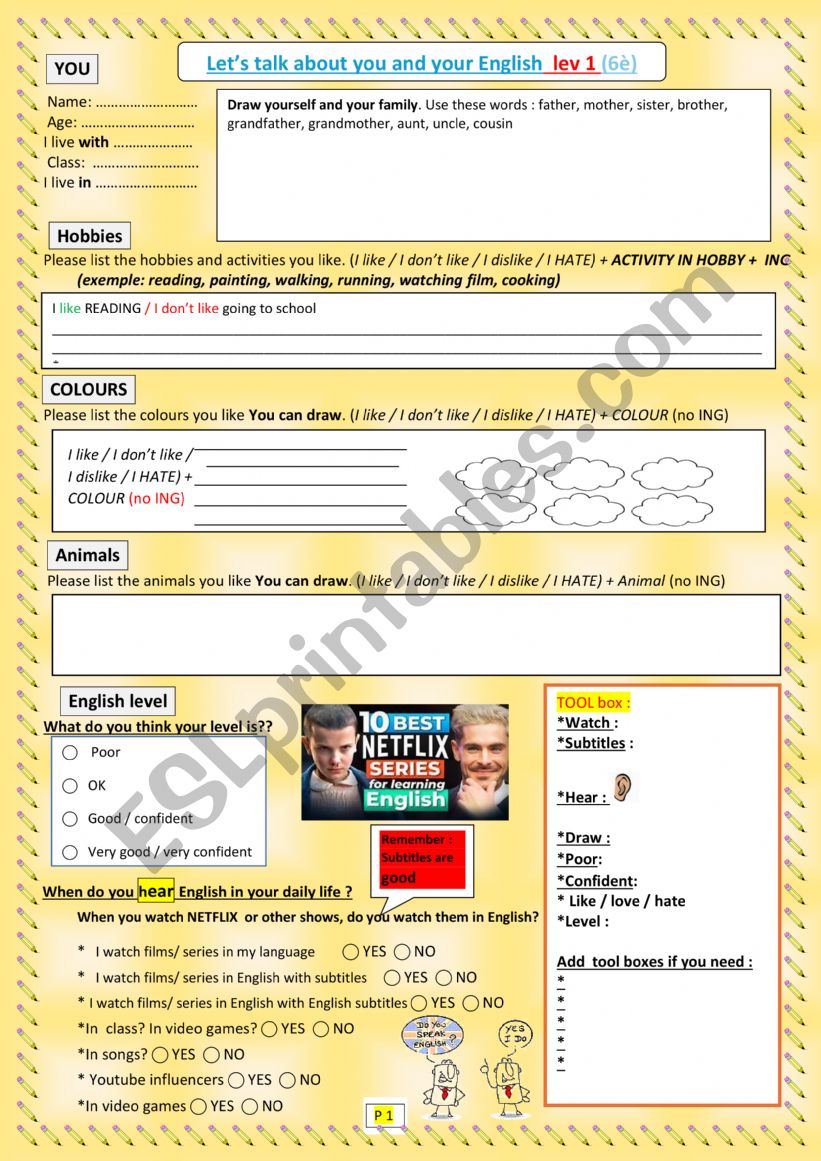 Get to know each other: back to school questionnaire. 8 pages
