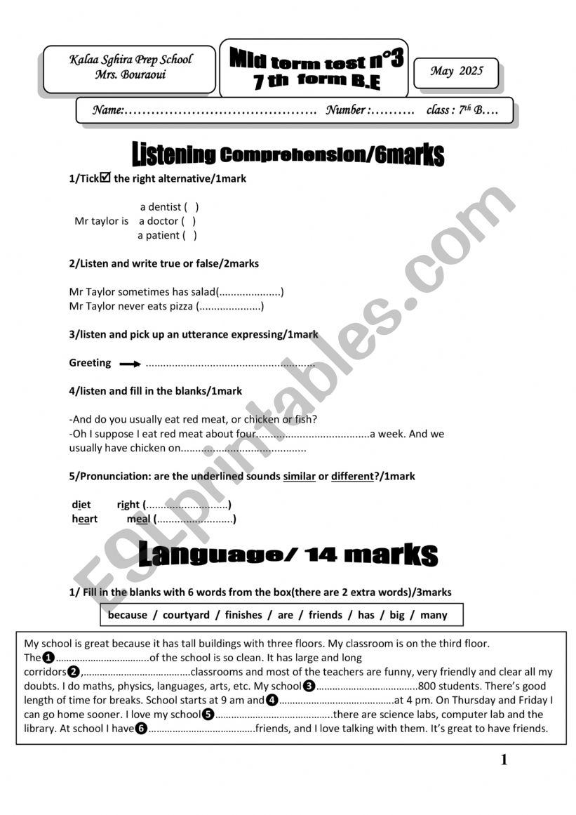 end of term 3 worksheet