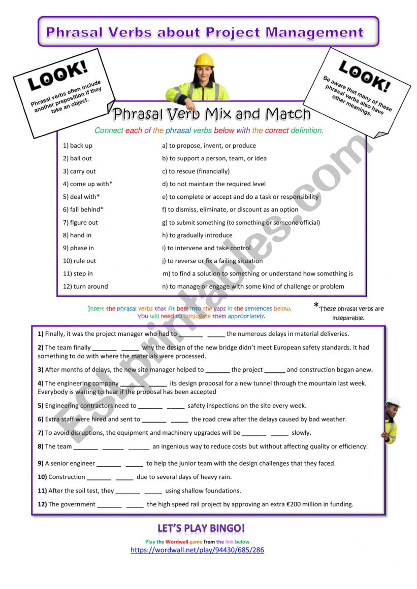 Phrasal Verbs about Project Management