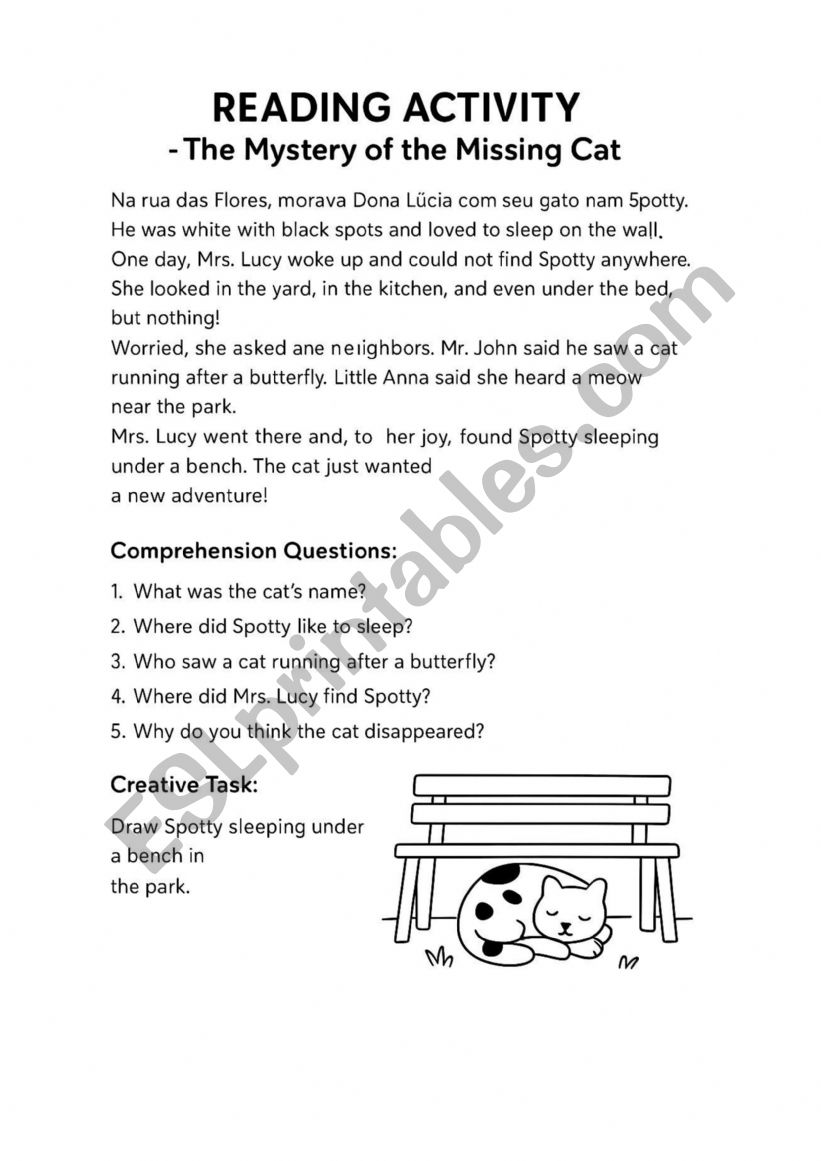 the mistery of the missing cat 