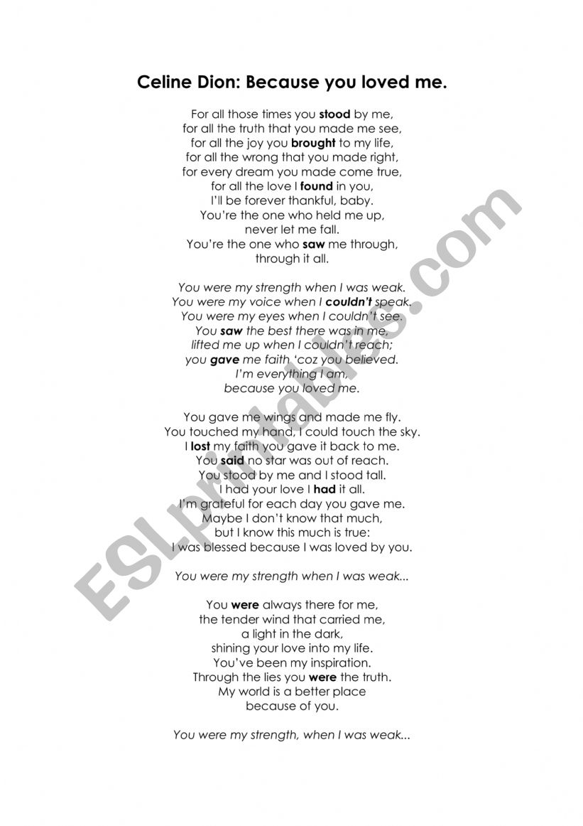 Irregular Past: Because You Loved Me