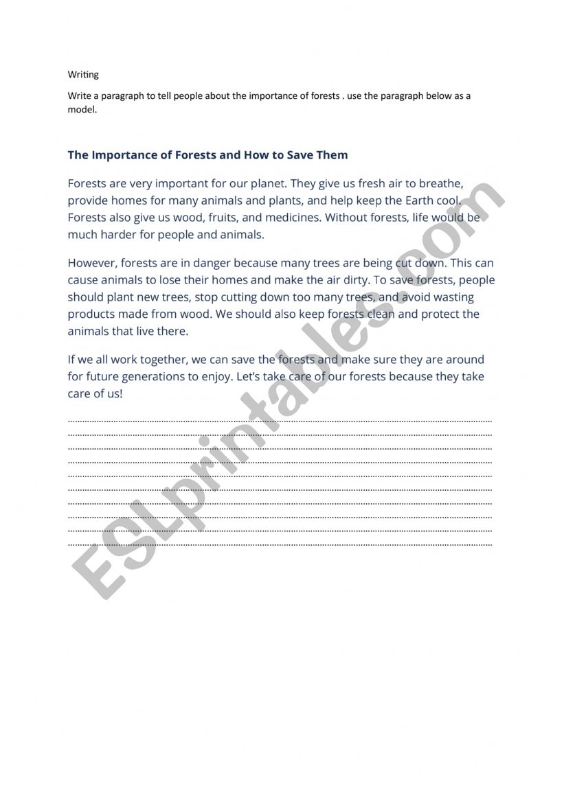 write about the importance of forests