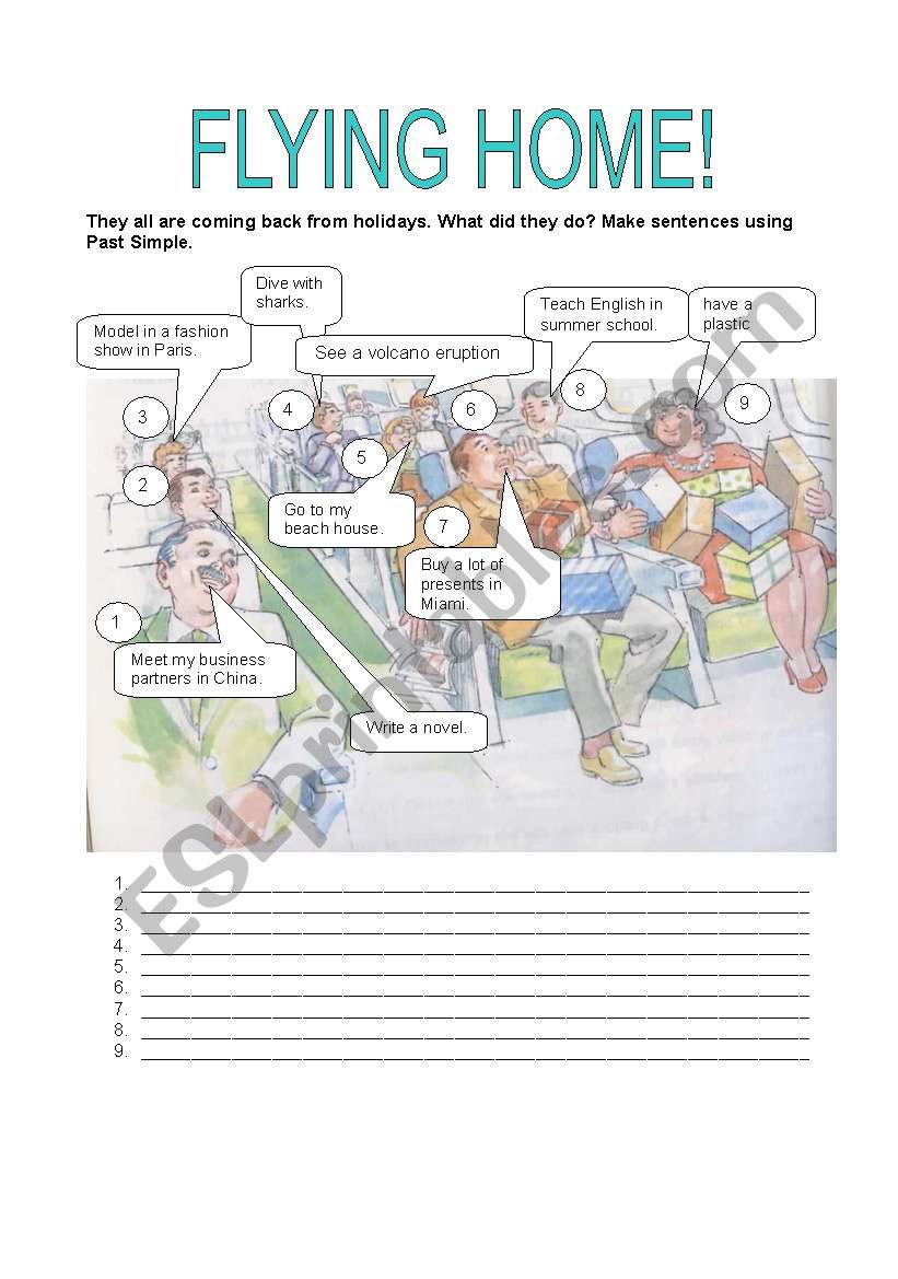 FLYING HOME worksheet