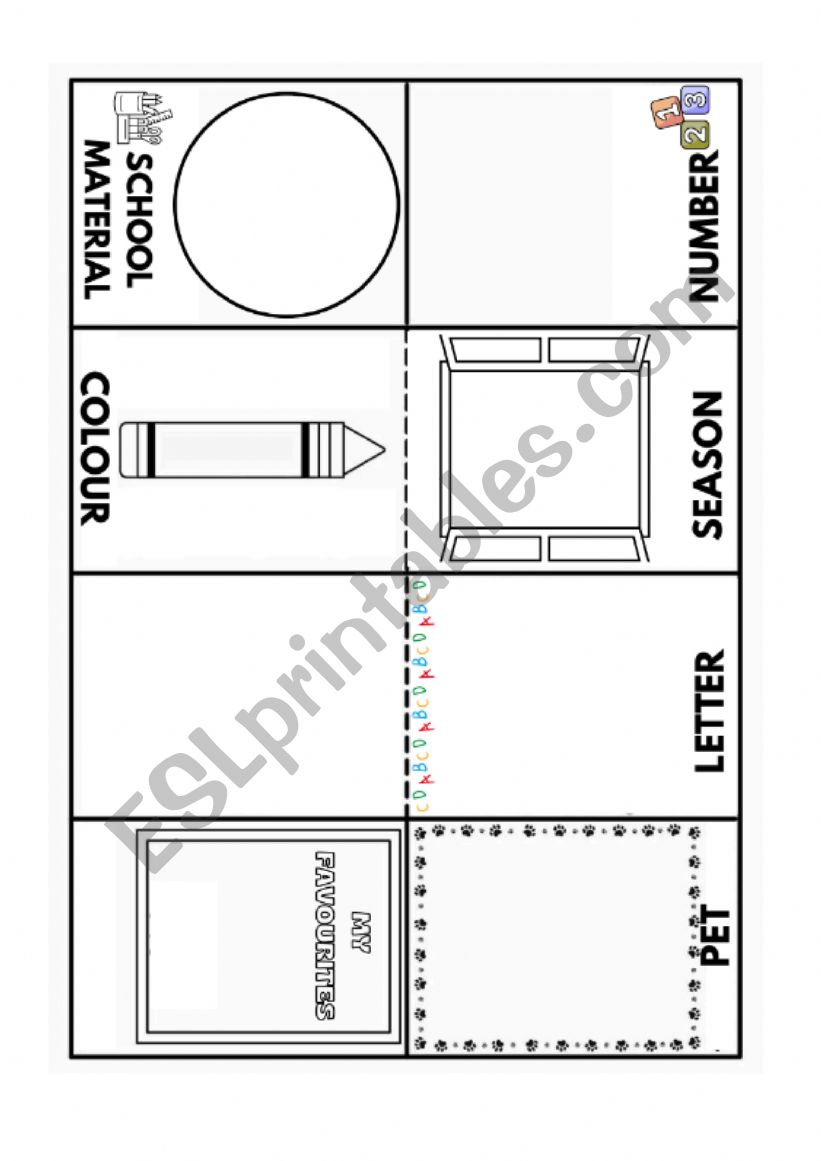 My favourites Booklet worksheet