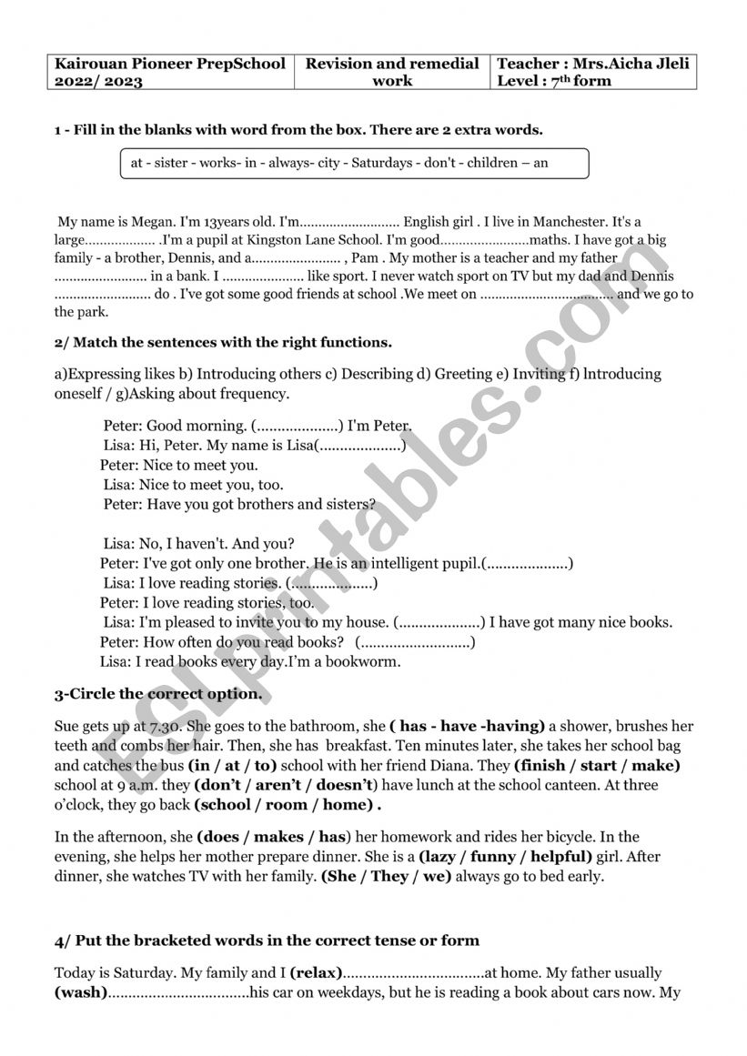 consolidation tasks worksheet