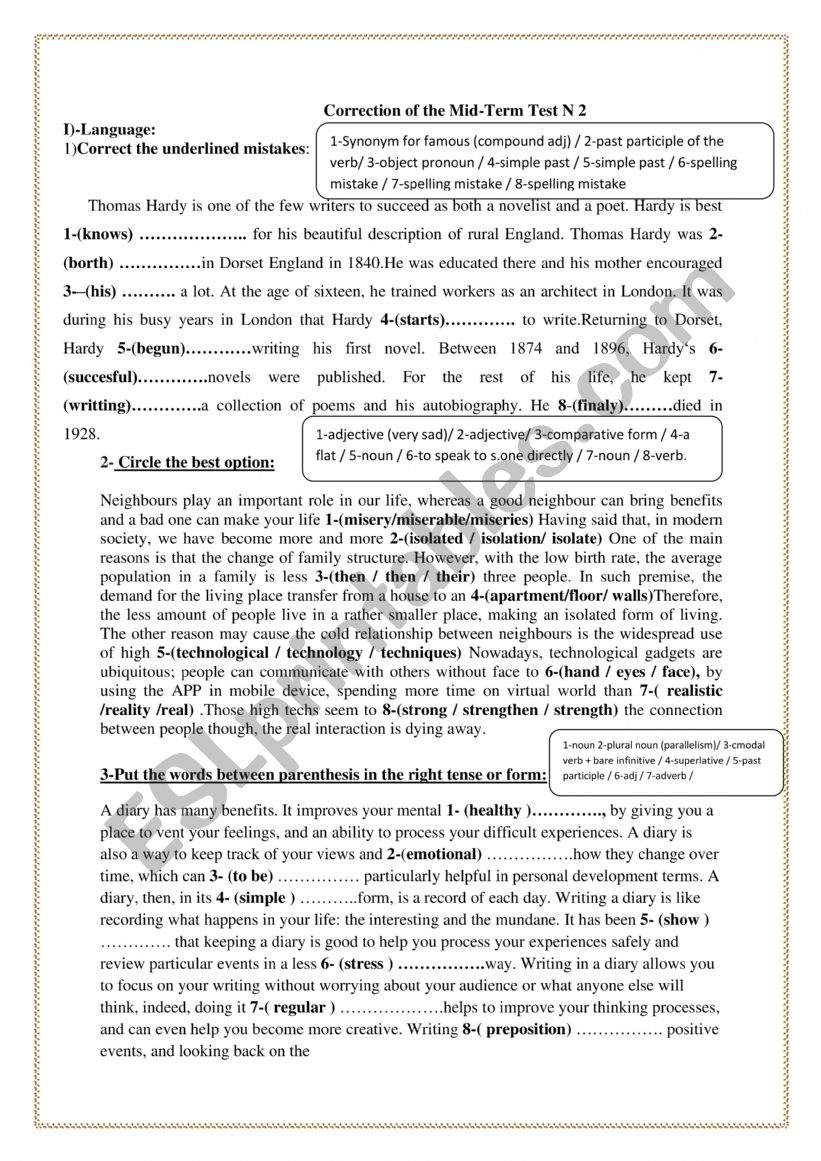 2nd form worksheet