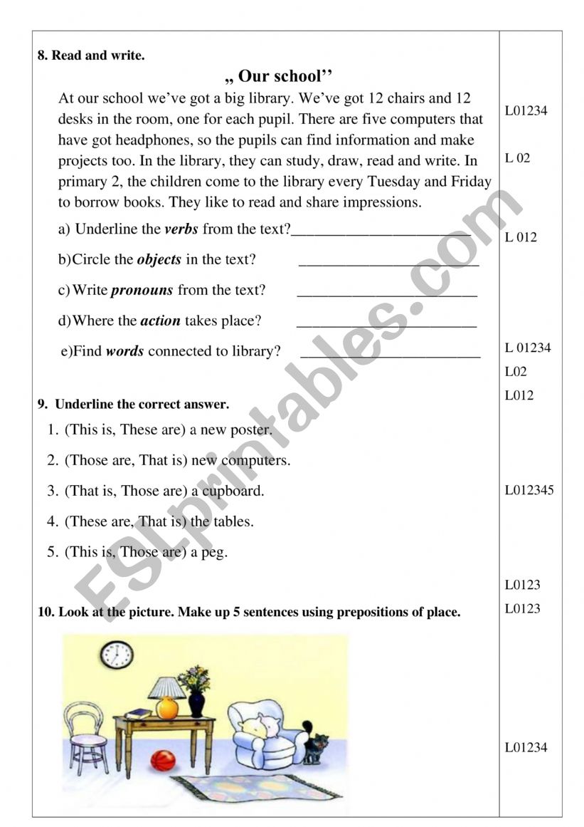TEST worksheet