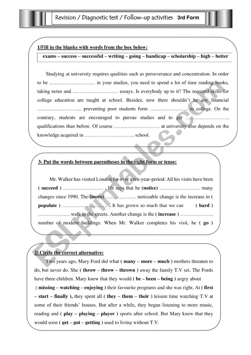 Diag sheet year 3 worksheet
