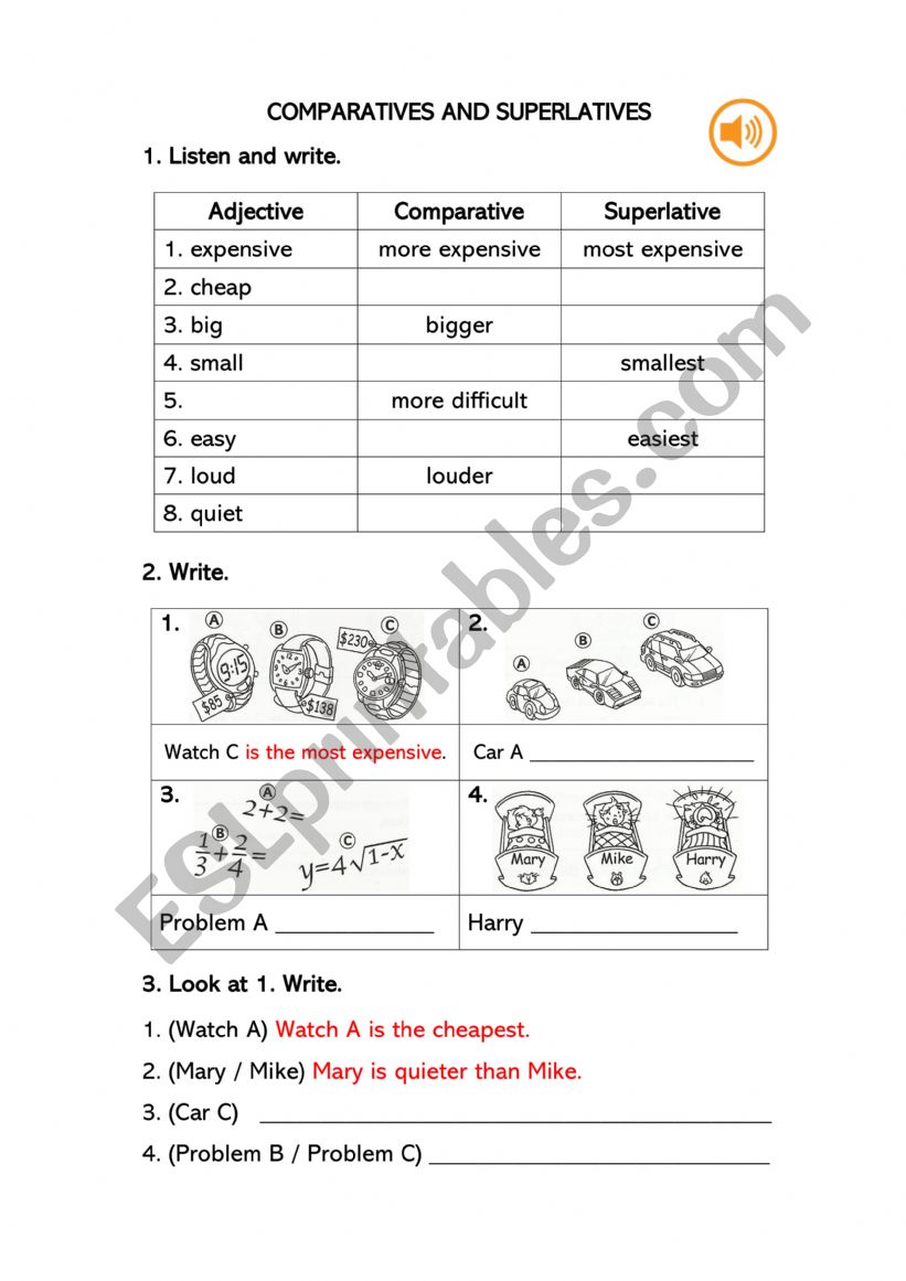 SUPERLATIVE AND COMPARATIVE ADJECTIVES
