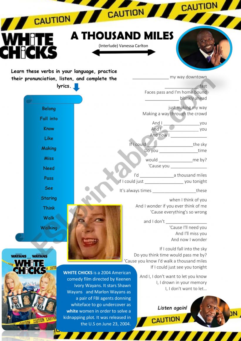Thousand Miles activity  worksheet