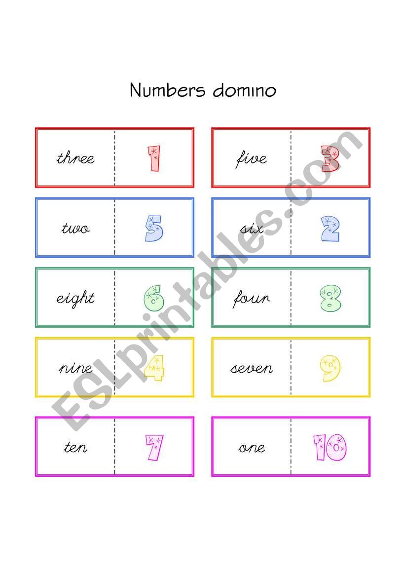 Numbers (1-10) - worksheet by engliskype