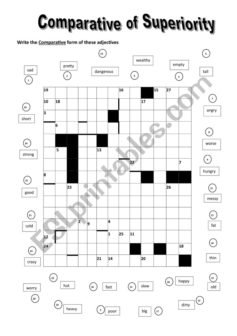 Comparative Form worksheet