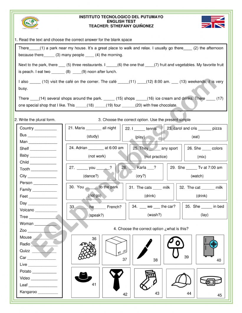 English Level A2 worksheet