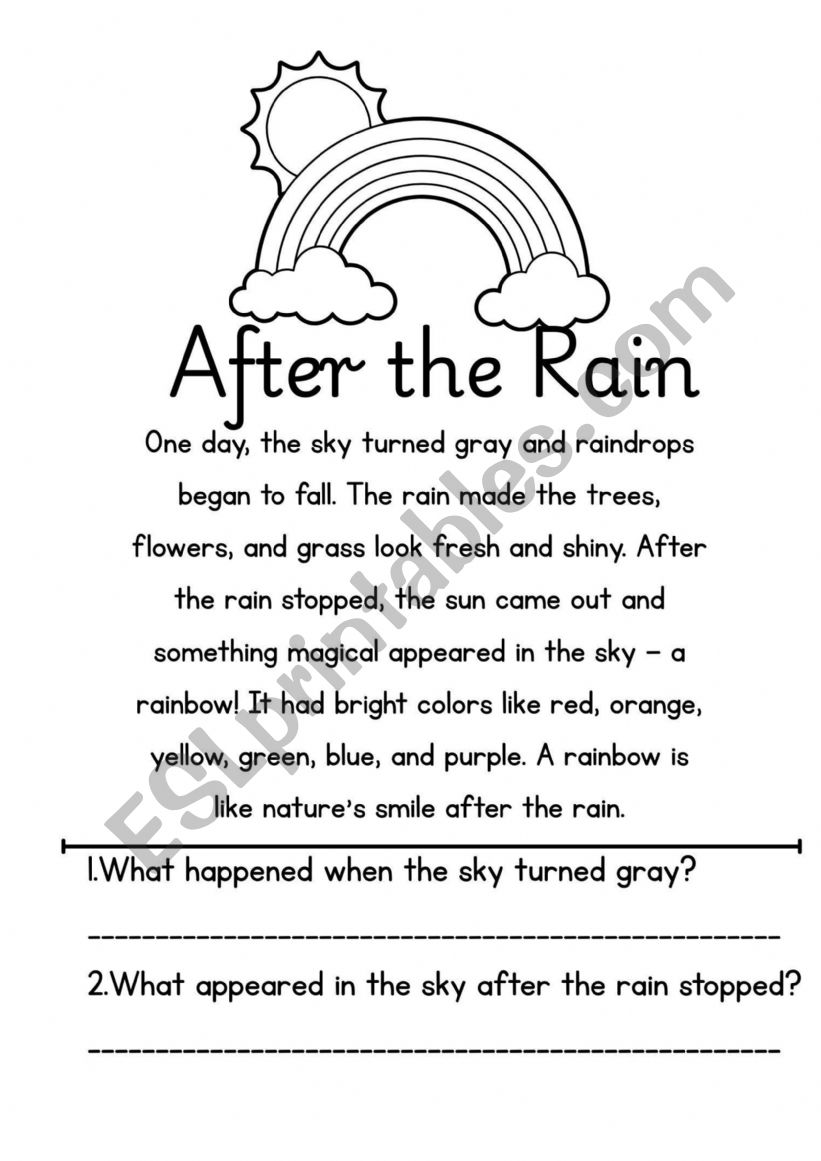 Weather - After The Rain Worksheet