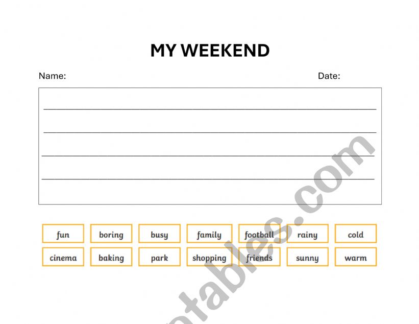 Weekend Reflection  worksheet