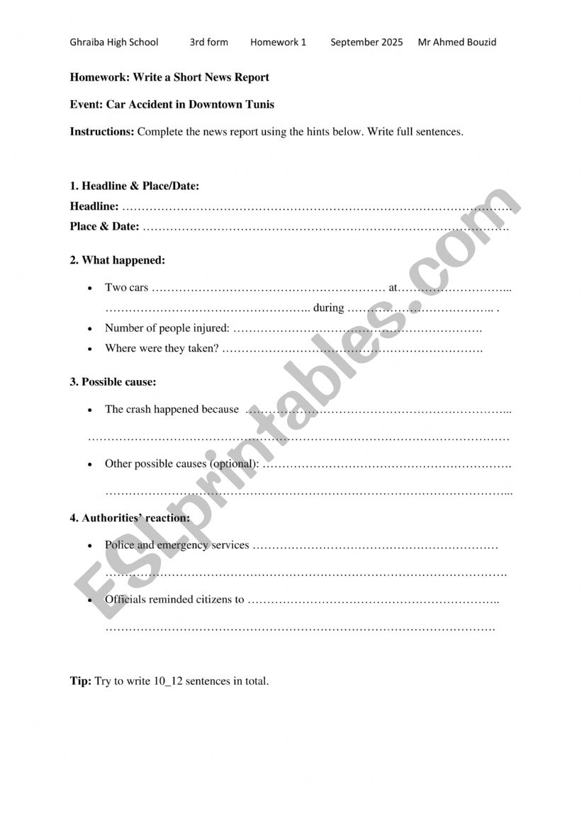 Review  worksheet
