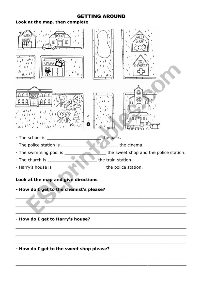 getting around worksheet