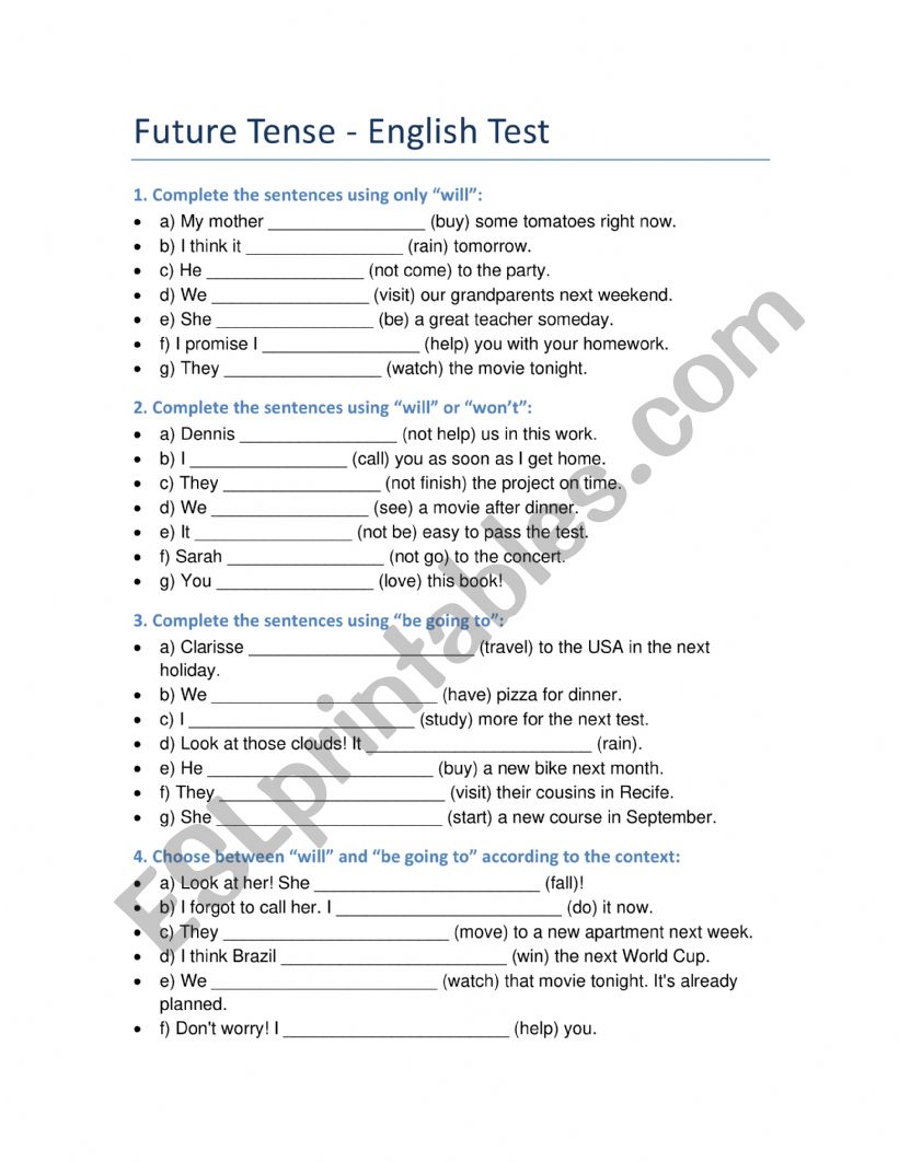 Future Tenses - Will or Be going to
