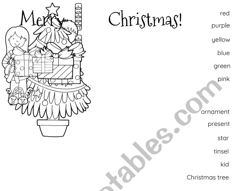 Christmas drawing grade 3-4 worksheet