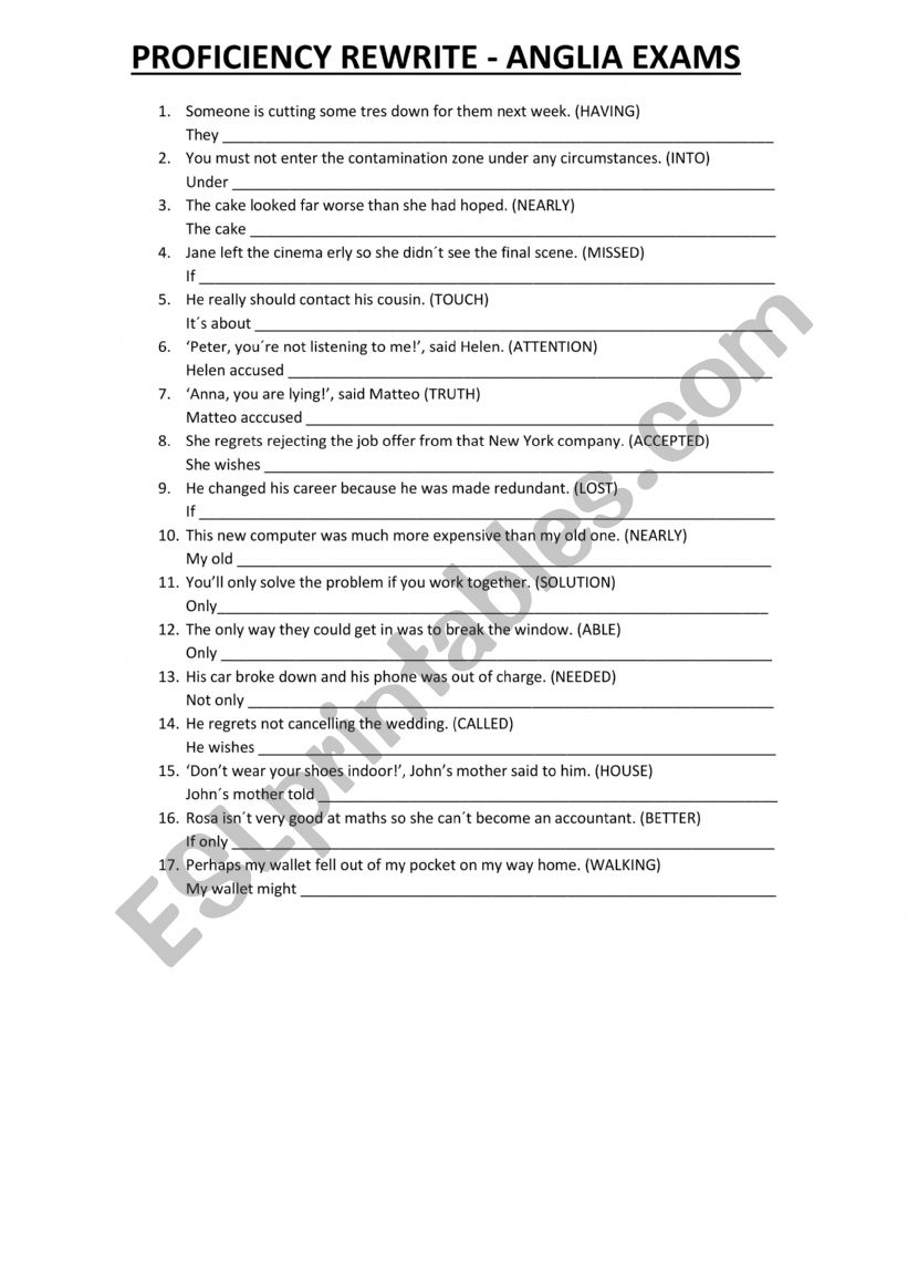 REWRITE worksheet