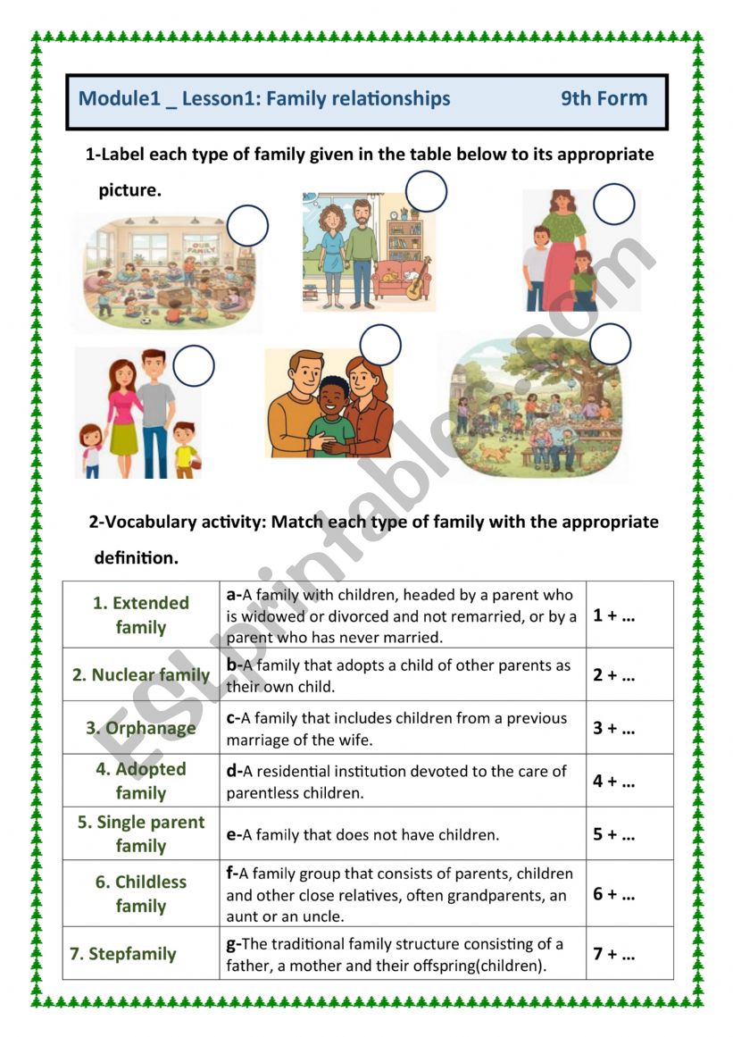 Family relationships (9th Form)