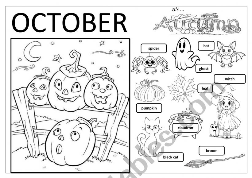 October divider worksheet