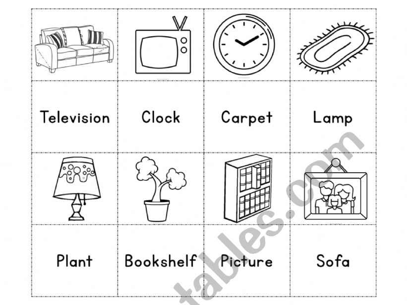 Living room worksheet