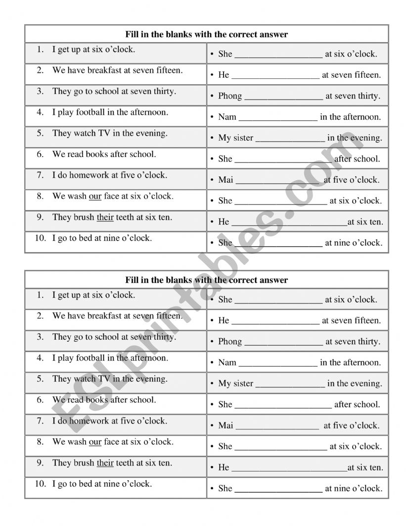 CHANGE VERB worksheet