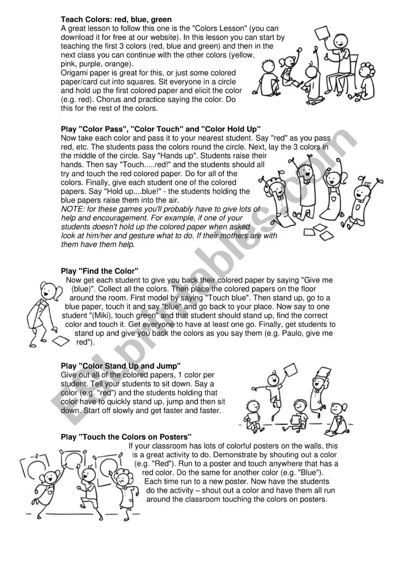 Teac colours worksheet