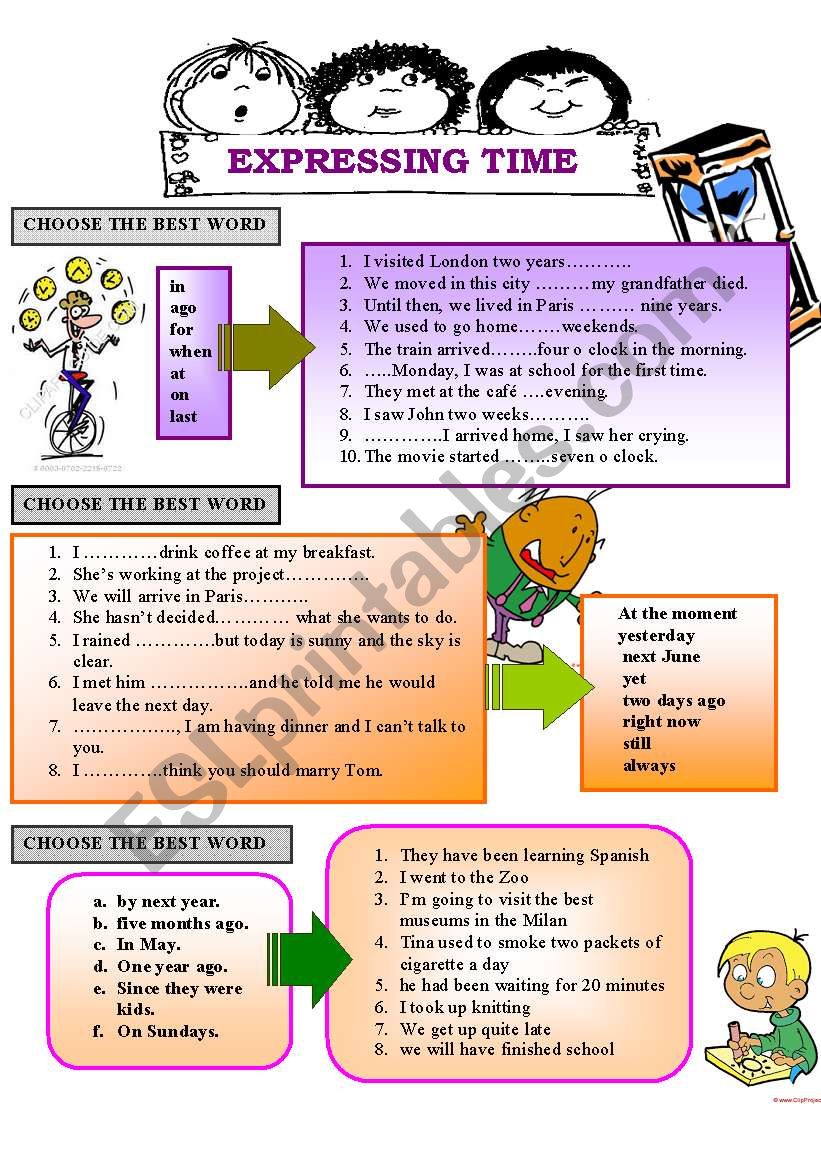 EXPRESSING TIME worksheet