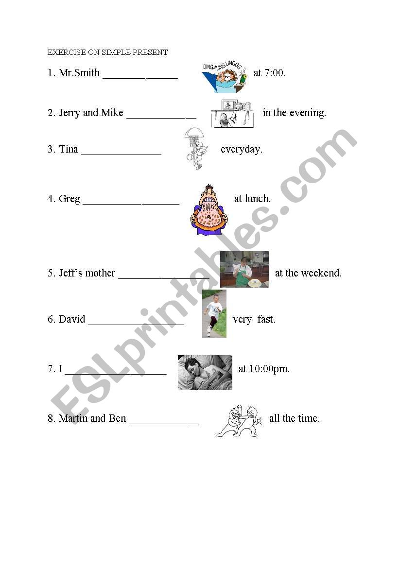 simple present tense worksheet