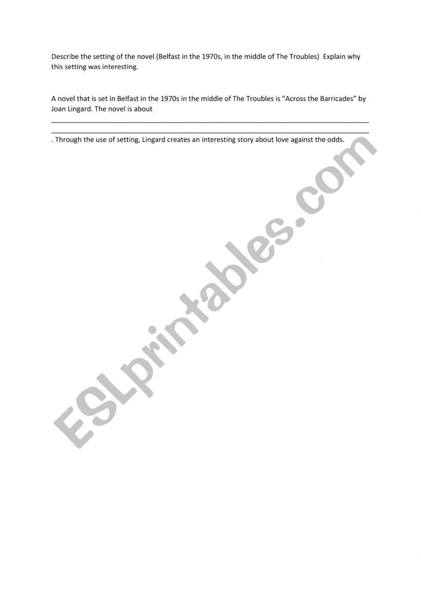 Across The Barricades Essay Plan