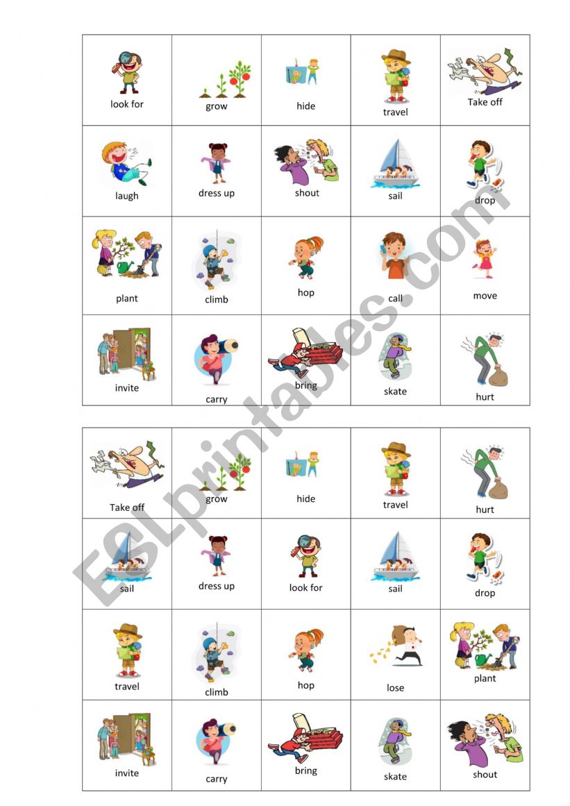 Actions Movers A1 worksheet