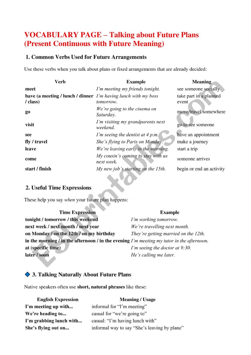 Planned Actions_ Present Continuous with future meaning