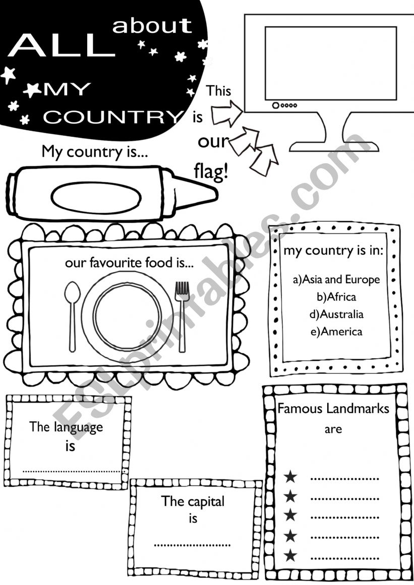 All About my country worksheet